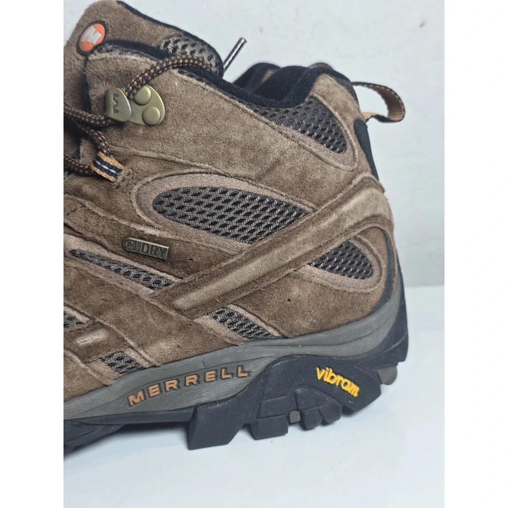 Merrell Mens Size 14 Earth Moab Mid Waterproof Hiking Boots Men's 14 Excellent